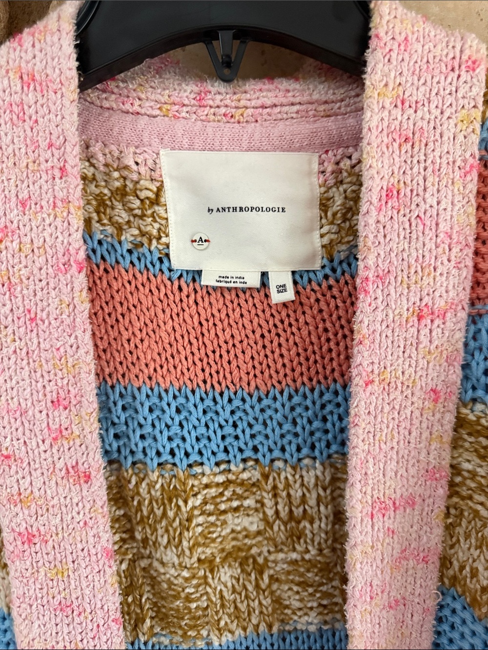 by Anthropologie Textured Striped Cardigan one size - Picture 6 of 9